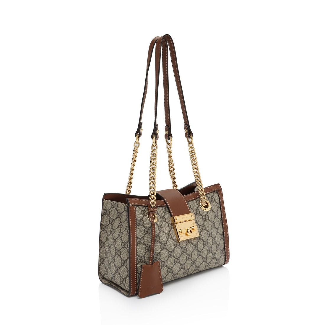 Gucci GG Supreme Padlock Chain Small Shoulder Bag (SHF-Z3zmfK)
