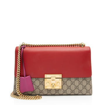 Gucci GG Supreme Padlock Medium Shoulder Bag