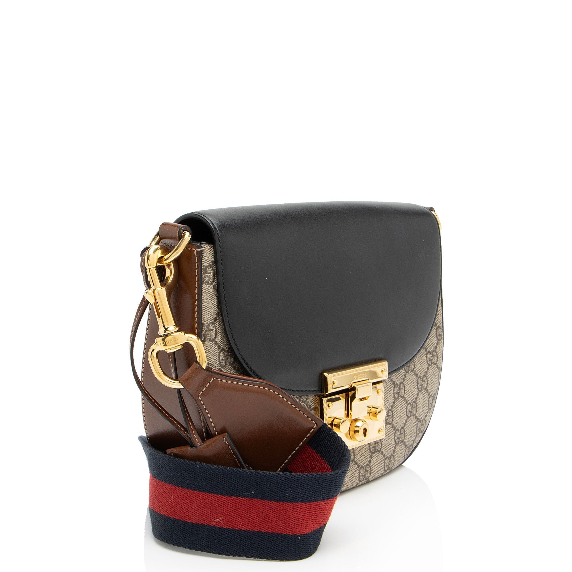 Gucci GG Supreme Padlock Saddle Medium Shoulder Bag