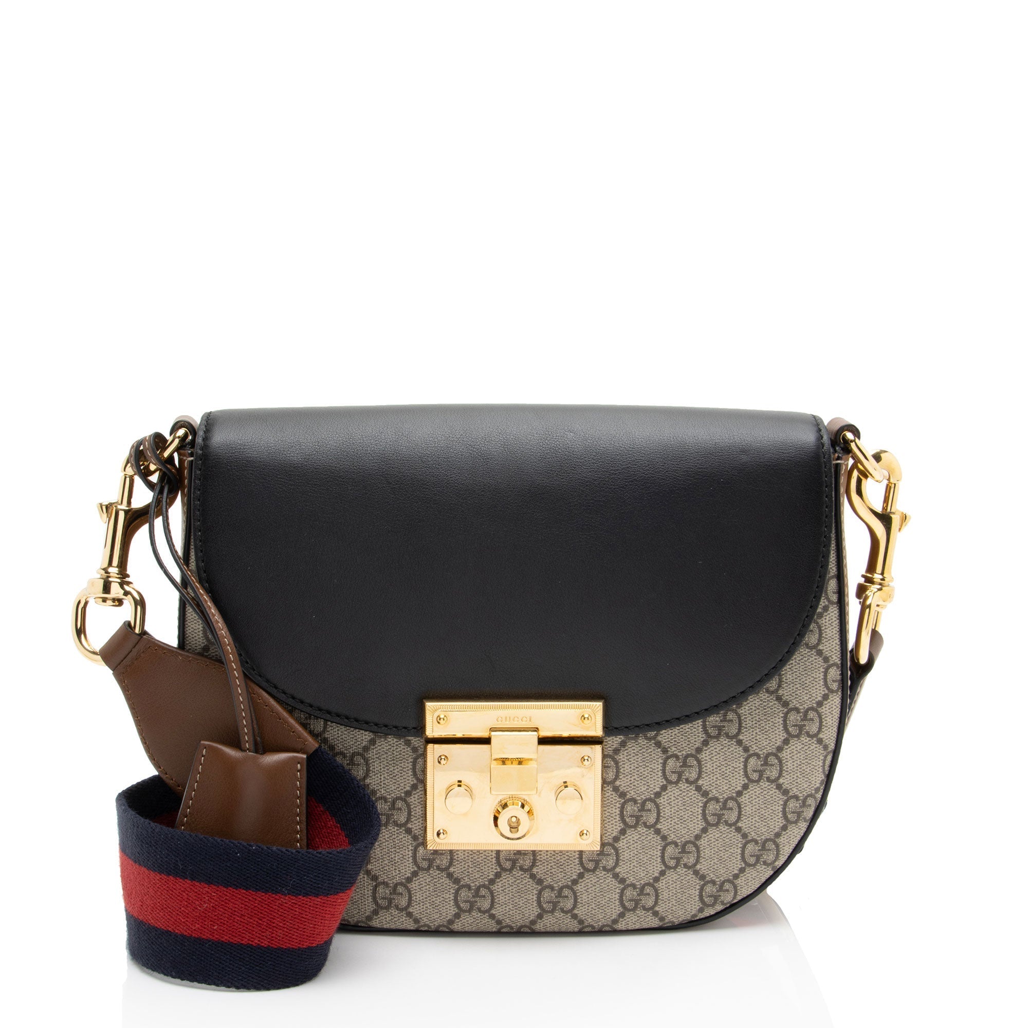 Gucci GG Supreme Padlock Saddle Medium Shoulder Bag