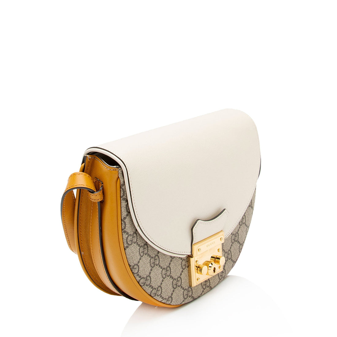 Gucci GG Supreme Padlock Saddle Small Shoulder Bag (SHF-VMEURh)