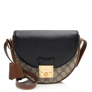 Gucci GG Supreme Padlock Saddle Small Shoulder Bag (SHF-hTmpl4)