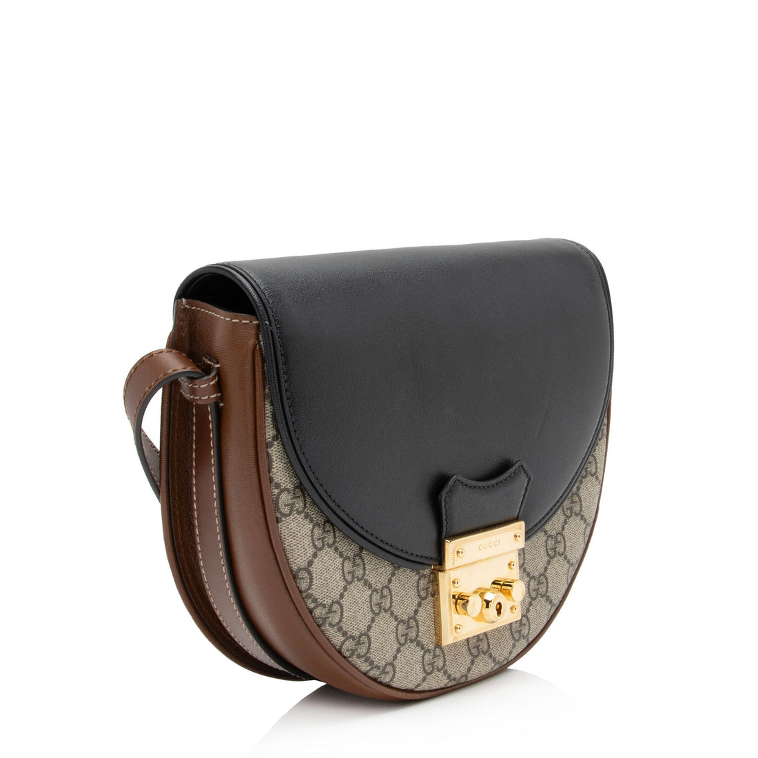 Gucci GG Supreme Padlock Saddle Small Shoulder Bag (SHF-hTmpl4)