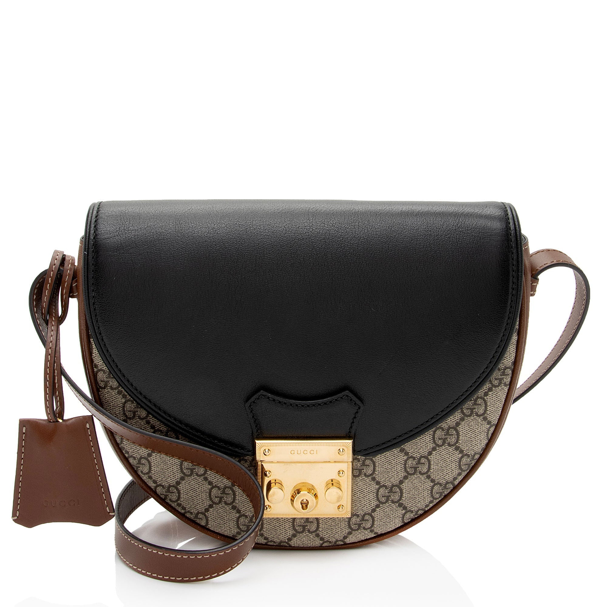 Gucci GG Supreme Padlock Saddle Small Shoulder Bag (SHF-Wwfxt7)