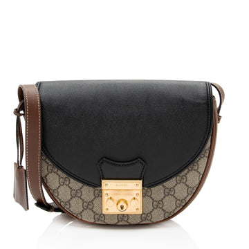Gucci GG Supreme Padlock Saddle Small Shoulder Bag