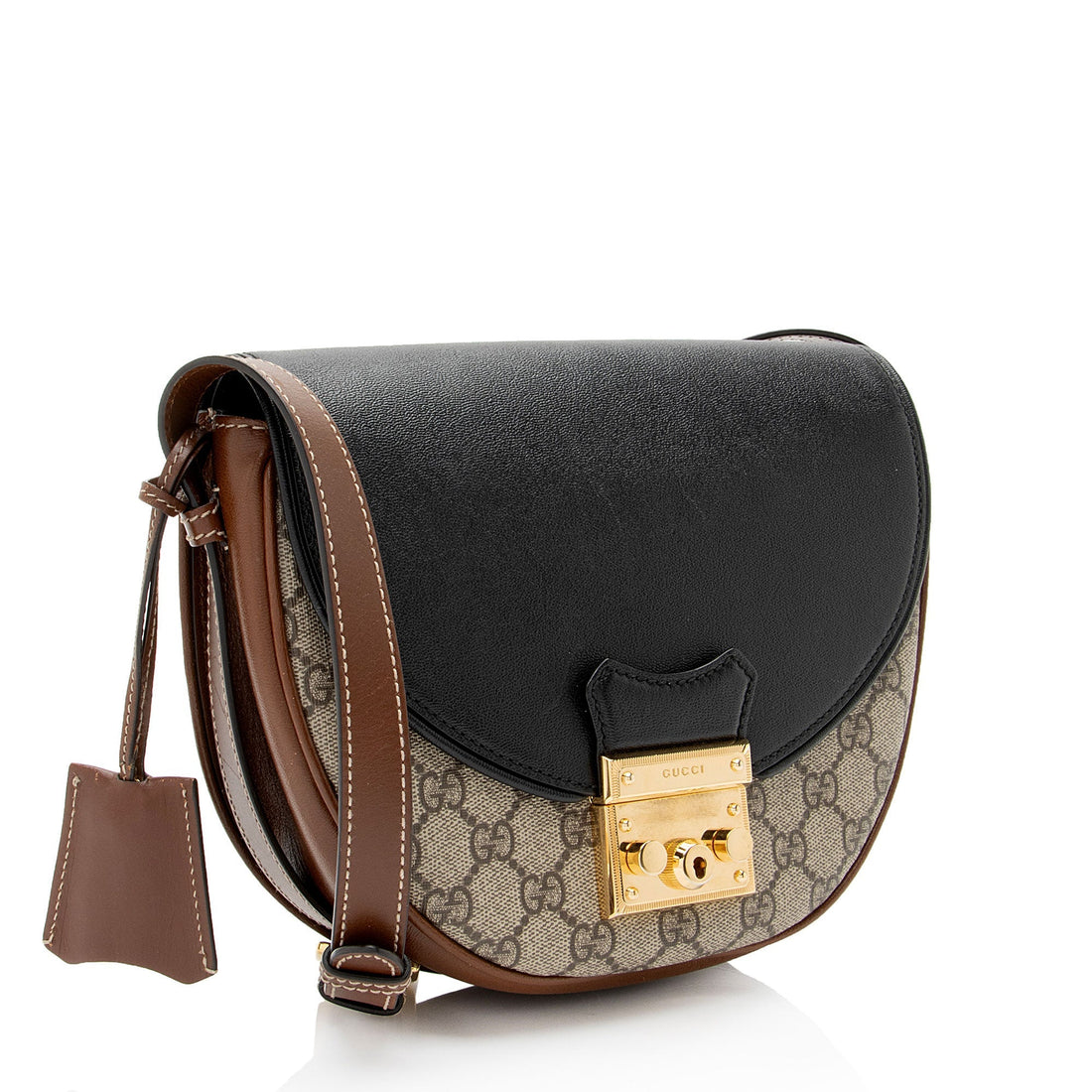 Gucci GG Supreme Padlock Saddle Small Shoulder Bag