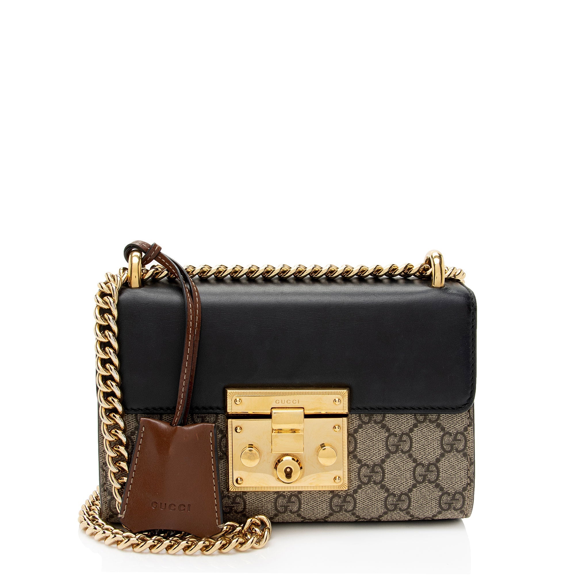 Gucci GG Supreme Padlock Small Shoulder Bag (SHF-pQQH48)