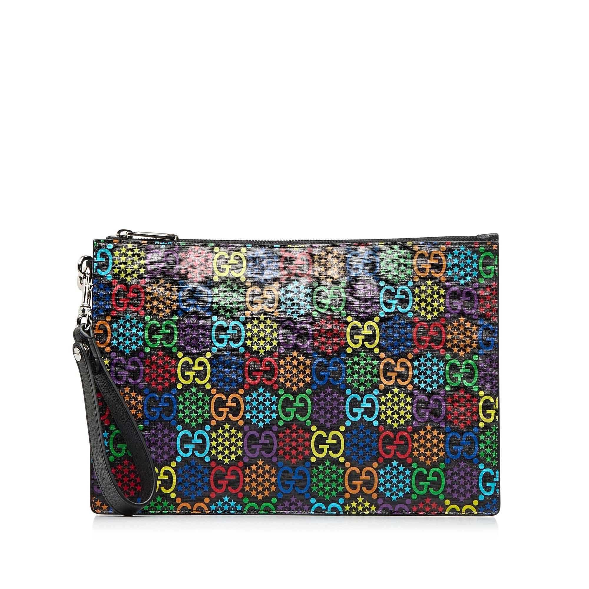 Gucci GG Supreme Psychedelic Zip Clutch (SHG-9nqASI)