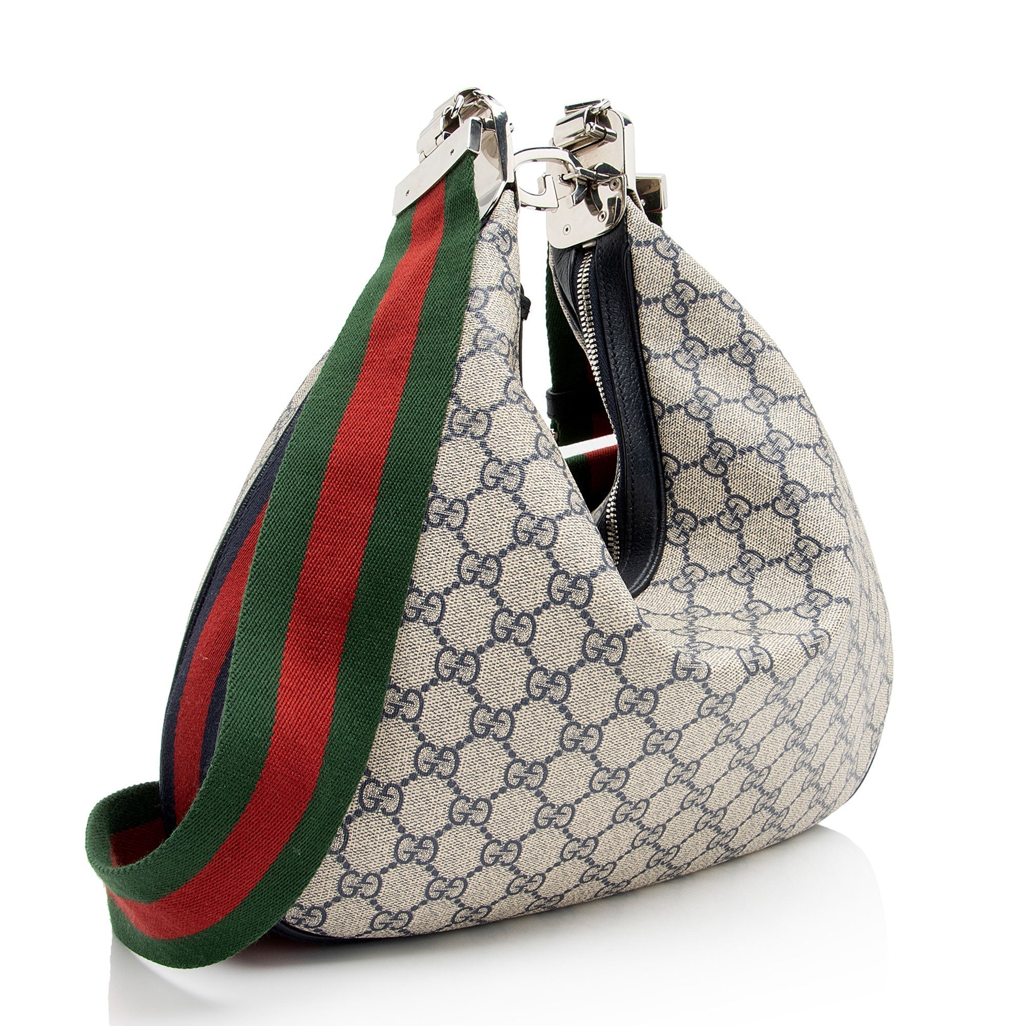 Gucci GG Supreme Web Attache Large Shoulder Bag