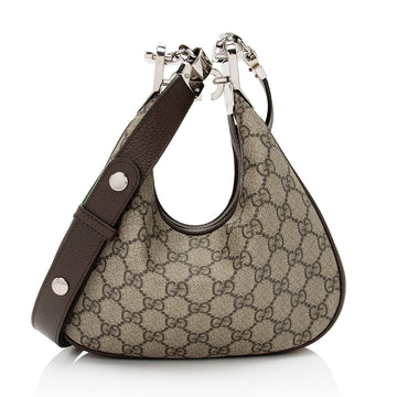 Gucci GG Supreme Web Attache Small Shoulder Bag (SHF-sxZNBL)