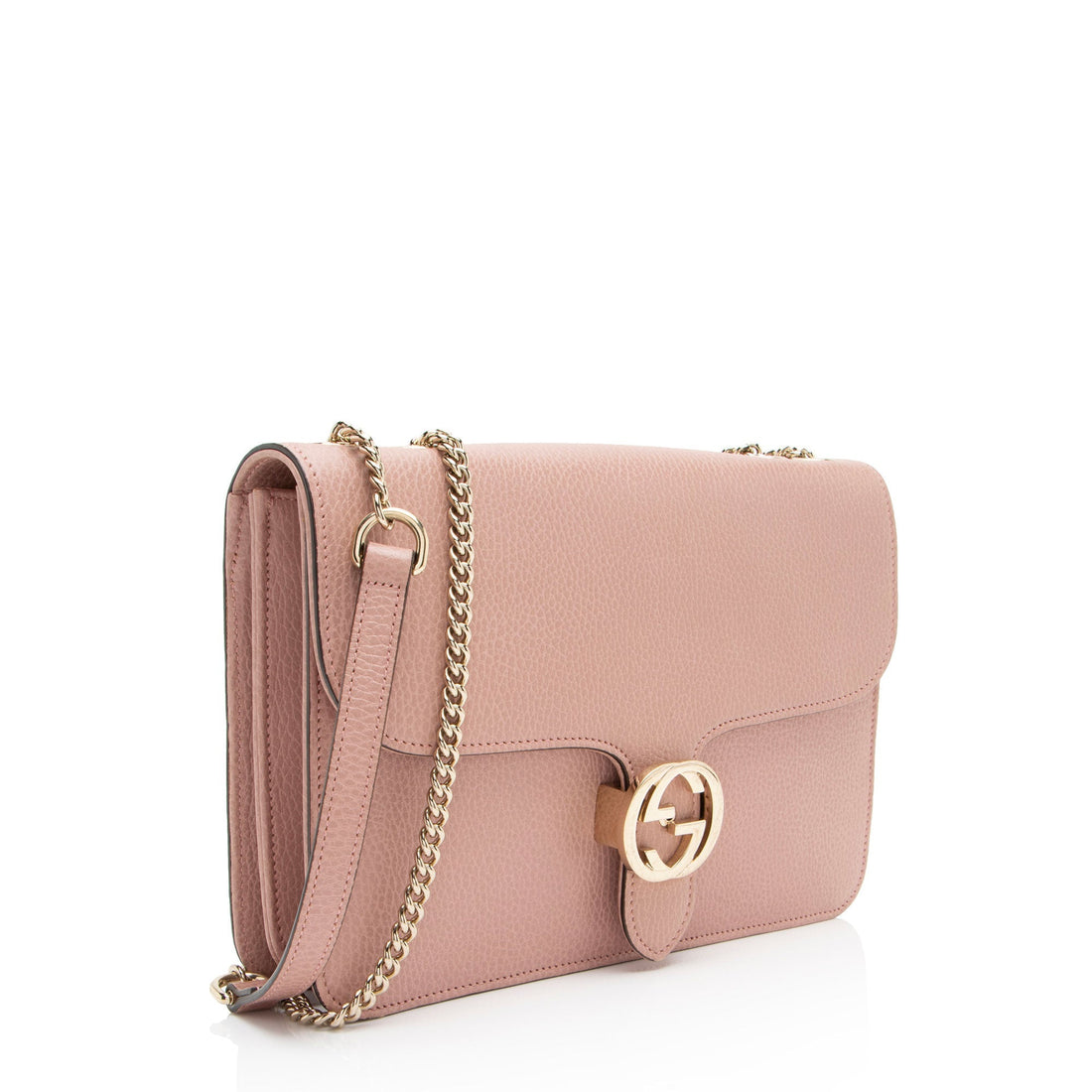 Gucci Grained Calfskin Interlocking G Medium Shoulder Bag