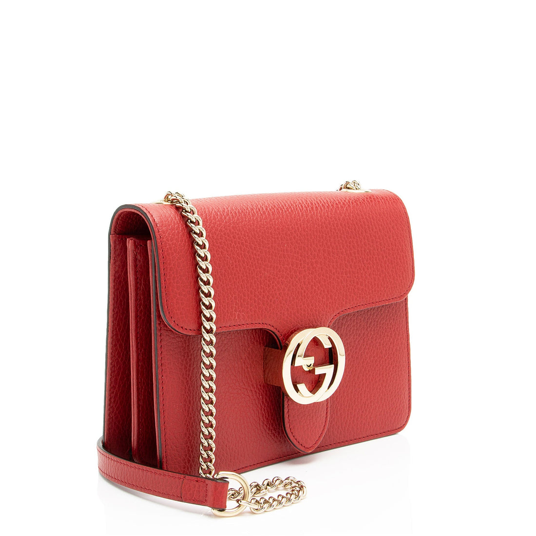 Gucci Grained Calfskin Interlocking G Small Shoulder Bag
