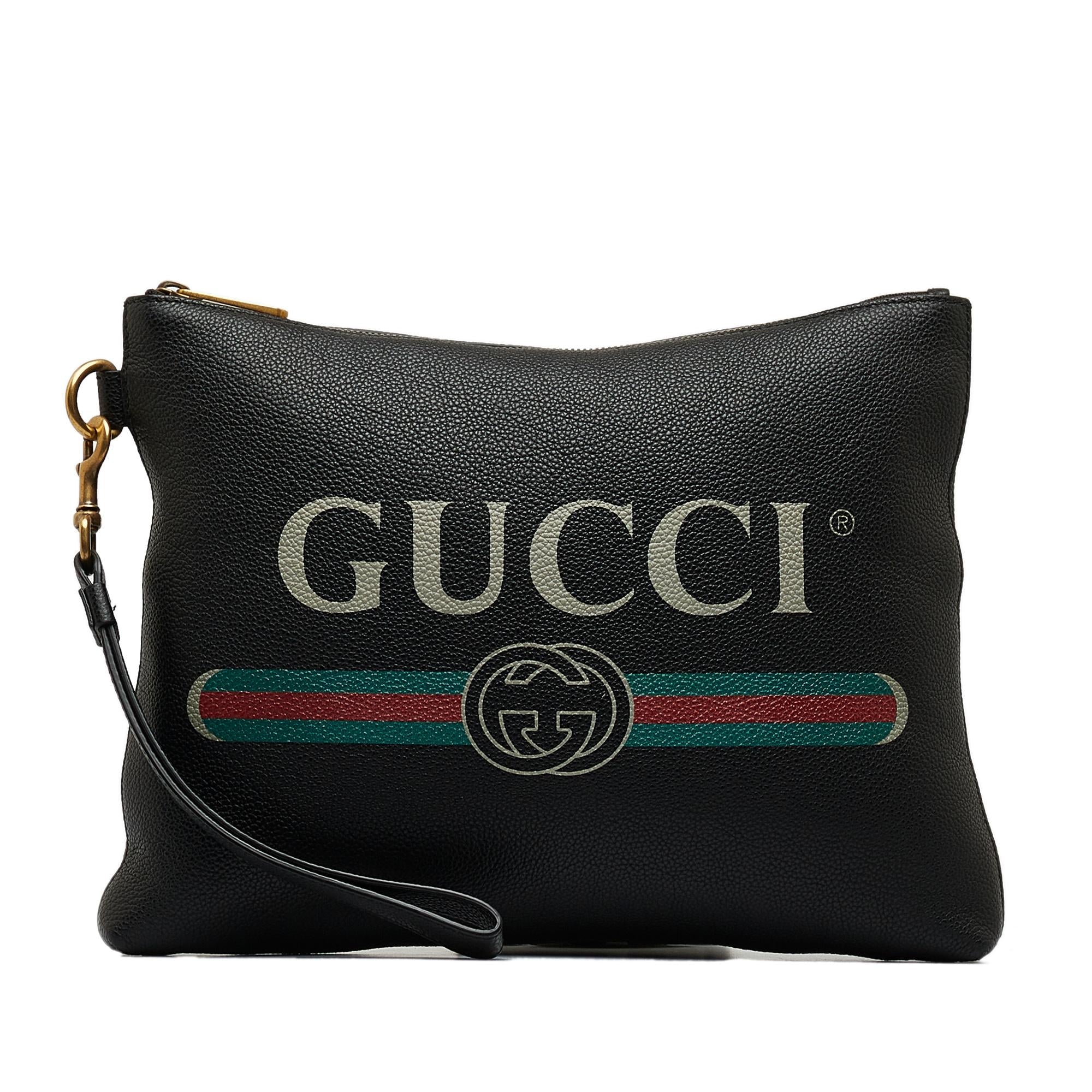 Gucci Gucci Logo Leather Clutch Bag (SHG-Gyg3CU)