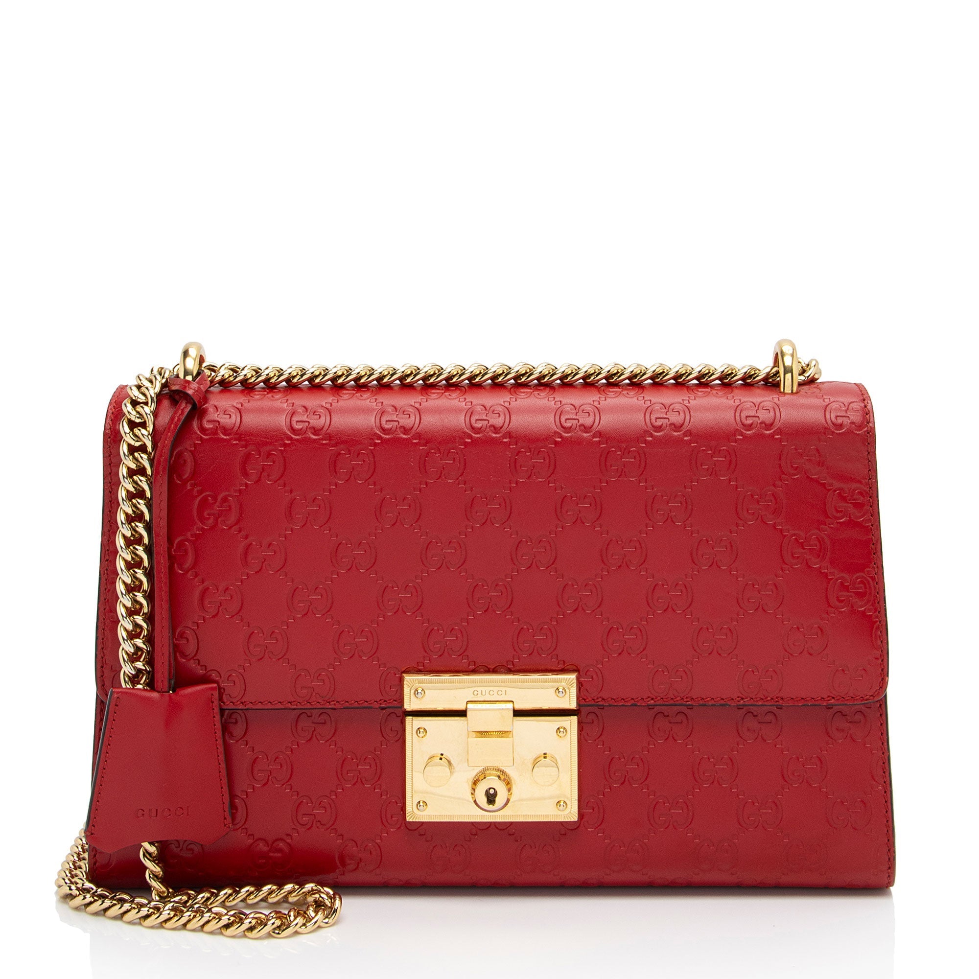Gucci Guccissima Leather Padlock Medium Shoulder Bag (SHF-fXEhOA)