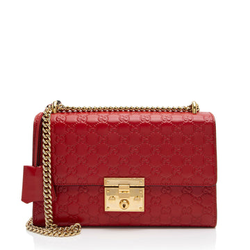 Gucci Guccissima Leather Padlock Medium Shoulder Bag (SHF-83LvCg)