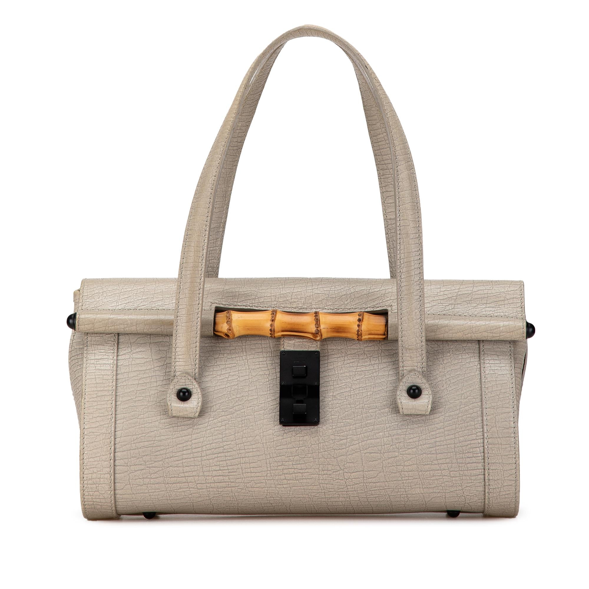Gucci Leather Bamboo Bullet Shoulder Bag (SHG-rGZIYM)