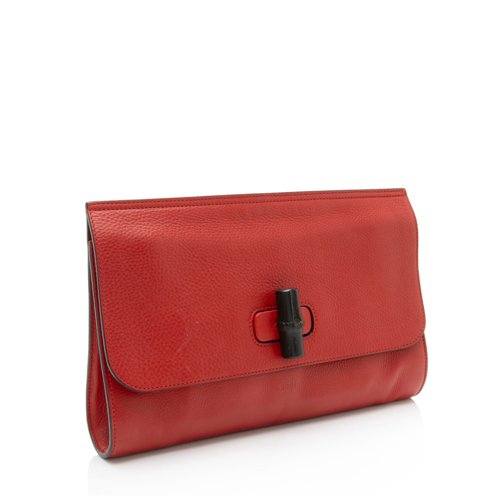 Gucci Leather Bamboo Daily Clutch