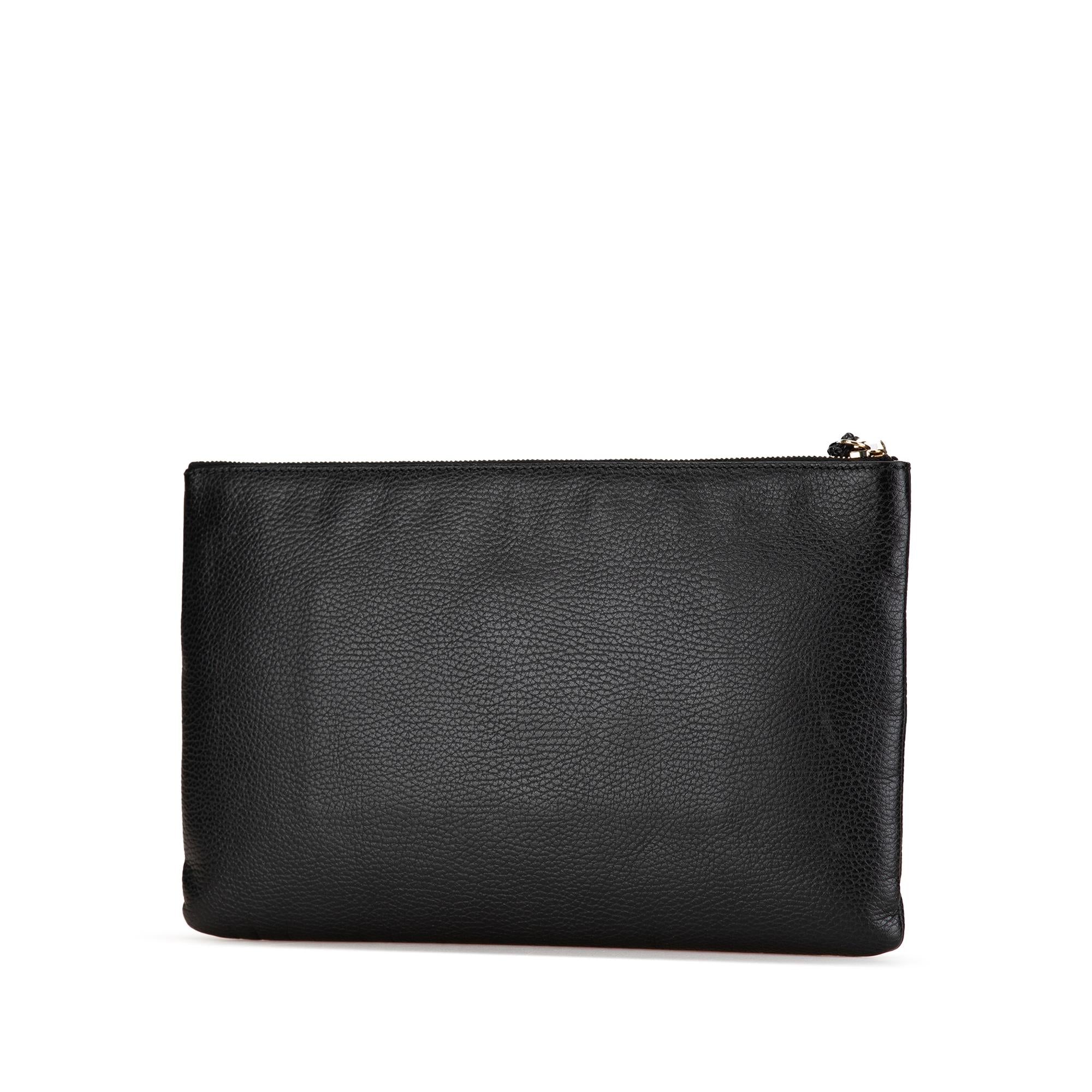 Gucci Leather Bamboo Tassel Clutch