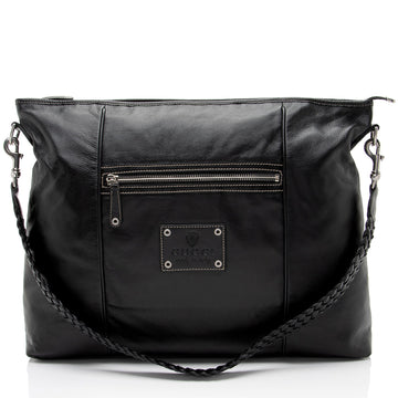 Gucci Leather Braided Large Shoulder Bag
