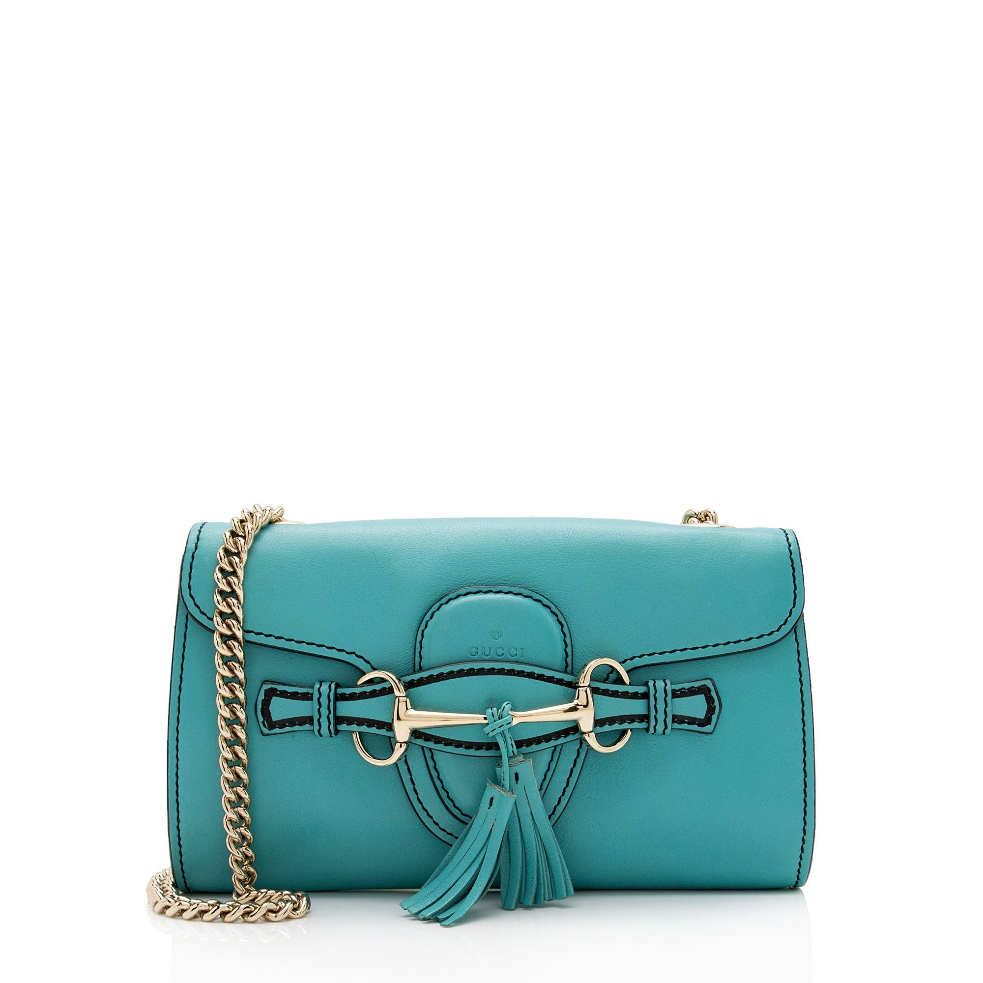 Gucci Leather Emily Small Chain Shoulder Bag (SHF-C1Ky8i)