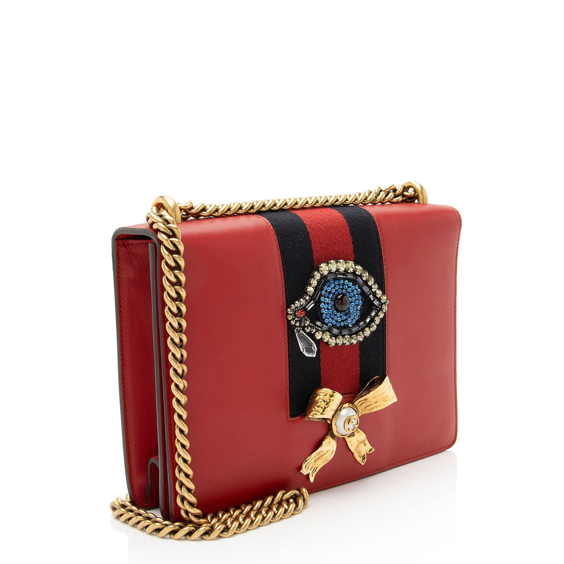 Gucci Leather Evil Eye Chain Medium Shoulder Bag