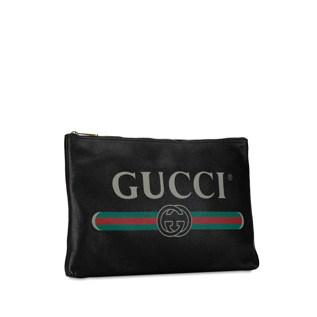 Gucci Leather Gucci Logo Clutch Bag (SHG-0B9RCU)