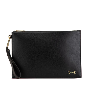 Gucci Leather Horsebit 1955 Zip Clutch