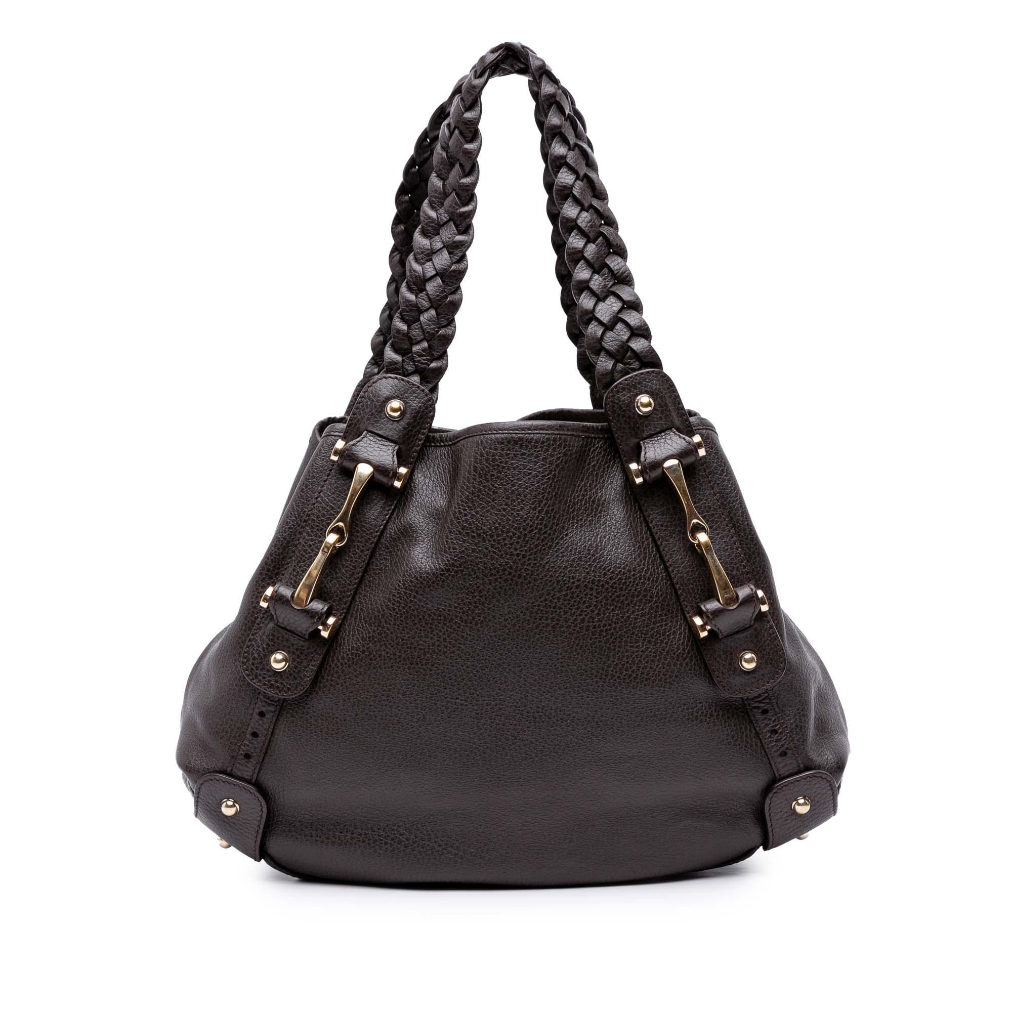 Gucci Leather Horsebit Pelham Shoulder Bag