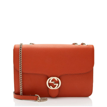 Gucci Leather Interlocking G Medium Shoulder Bag (SHF-CvvGnm)