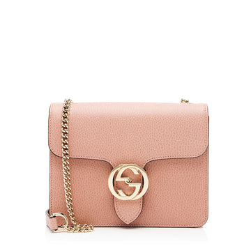 Gucci Leather Interlocking G Small Shoulder Bag (SHF-23405)