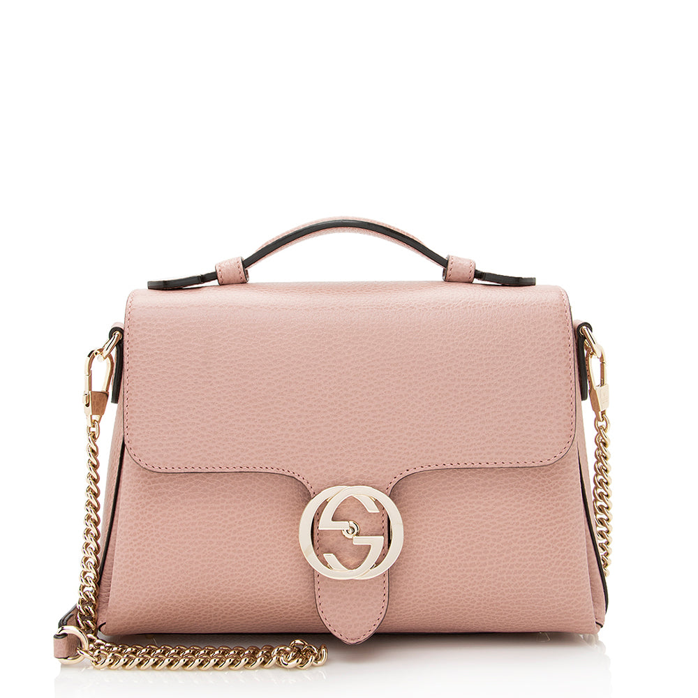 Gucci Leather Interlocking G Top Handle Small Shoulder Bag (SHF-21776)