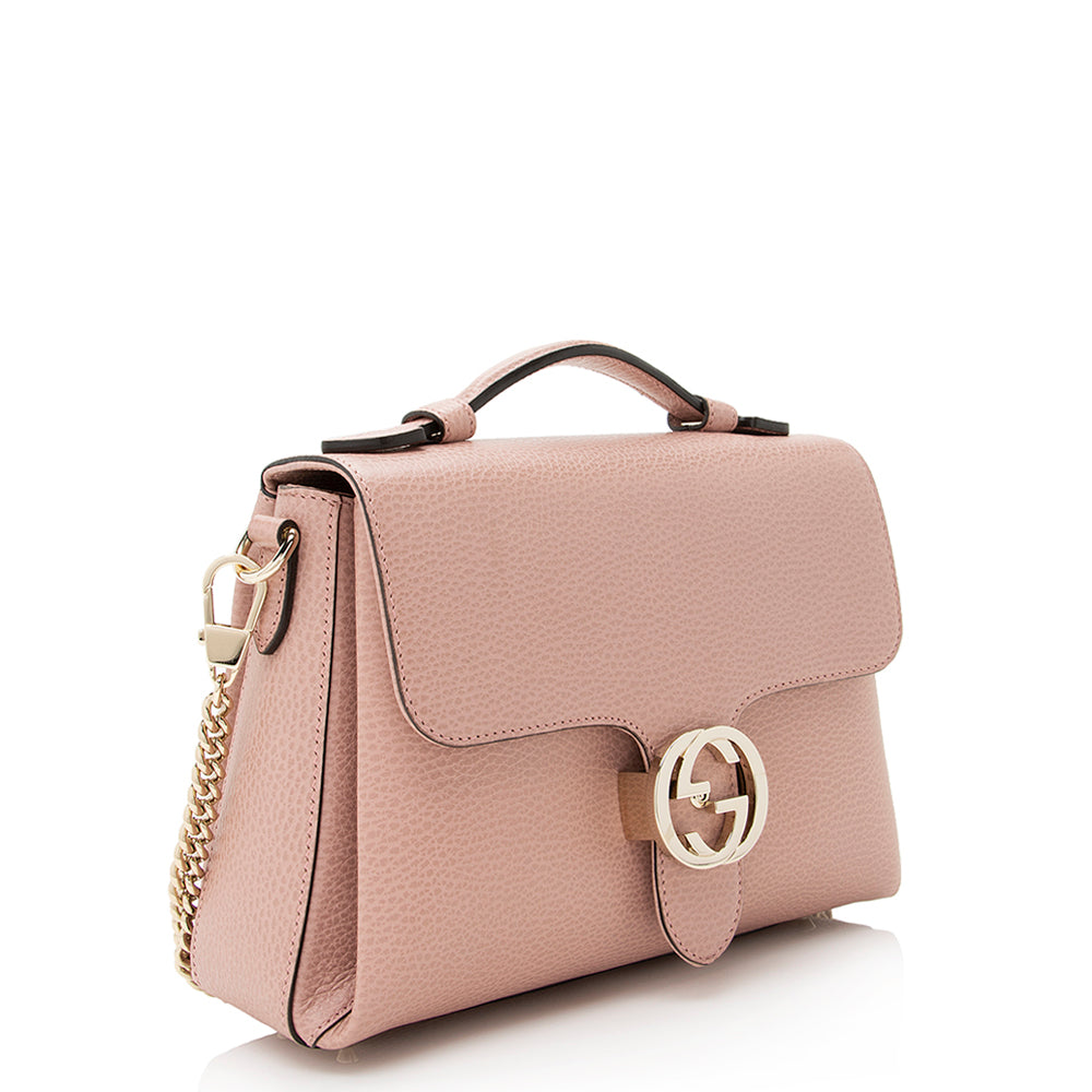 Gucci Leather Interlocking G Top Handle Small Shoulder Bag (SHF-21776)