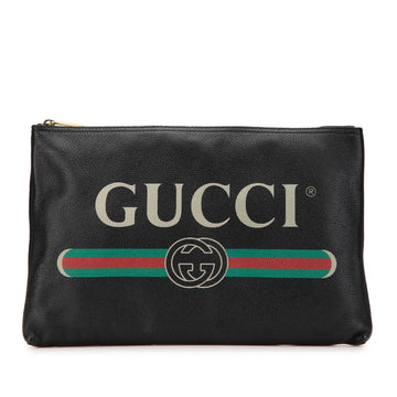 Gucci Leather Logo Clutch Bag