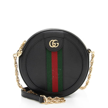 Gucci Leather Ophidia Round Mini Shoulder Bag (SHF-z9TS8F)