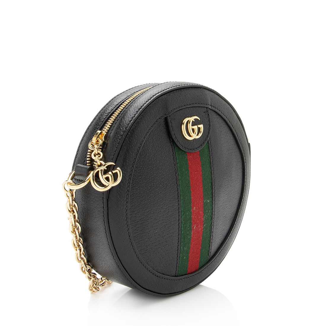 Gucci Leather Ophidia Round Mini Shoulder Bag (SHF-z9TS8F)