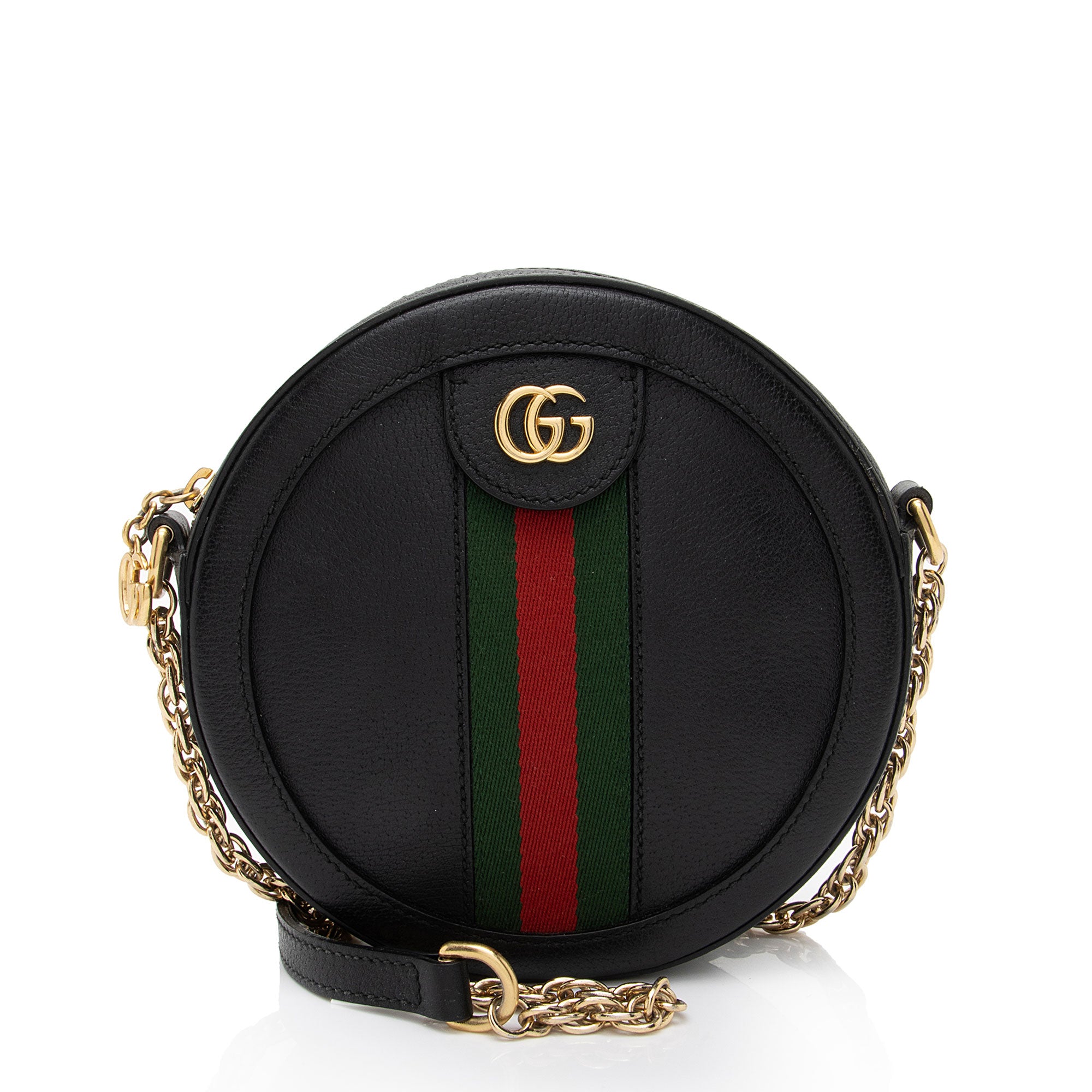 Gucci Leather Ophidia Round Mini Shoulder Bag (SHF-xLECaW)