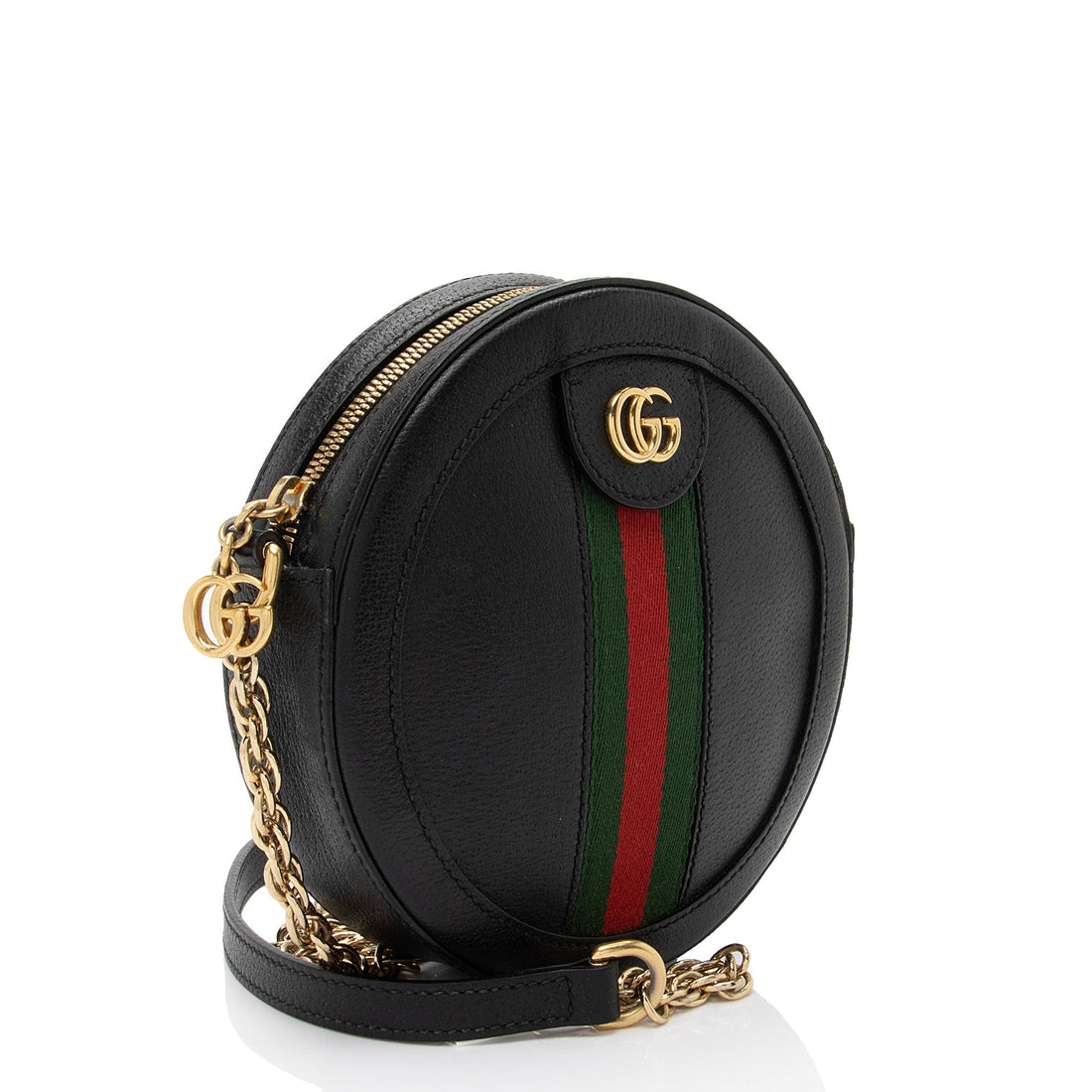 Gucci Leather Ophidia Round Mini Shoulder Bag (SHF-xLECaW)