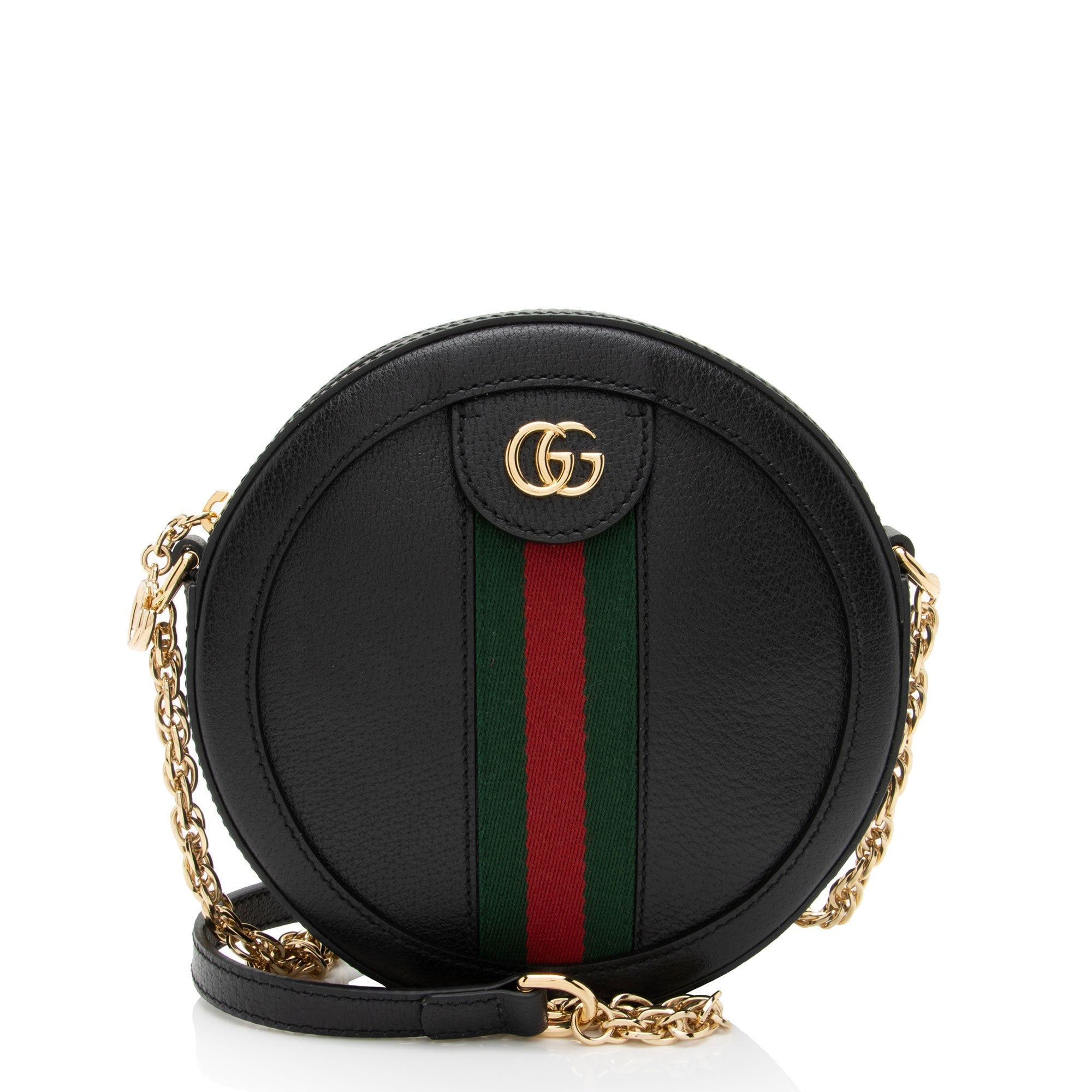 Gucci Leather Ophidia Round Mini Shoulder Bag (SHF-Kh7KgC)