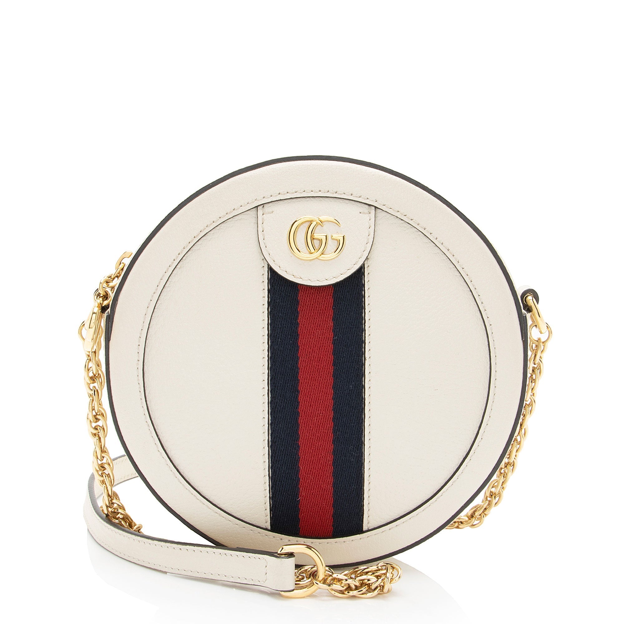 Gucci Leather Ophidia Round Mini Shoulder Bag (SHF-oVpmc0)