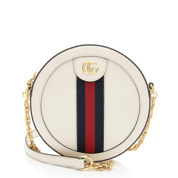 Gucci Leather Ophidia Round Mini Shoulder Bag (SHF-oVpmc0)