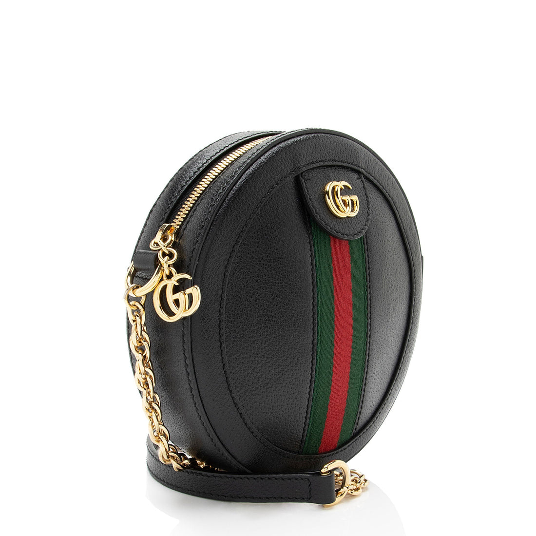 Gucci Leather Ophidia Round Mini Shoulder Bag (SHF-8X1FRs)