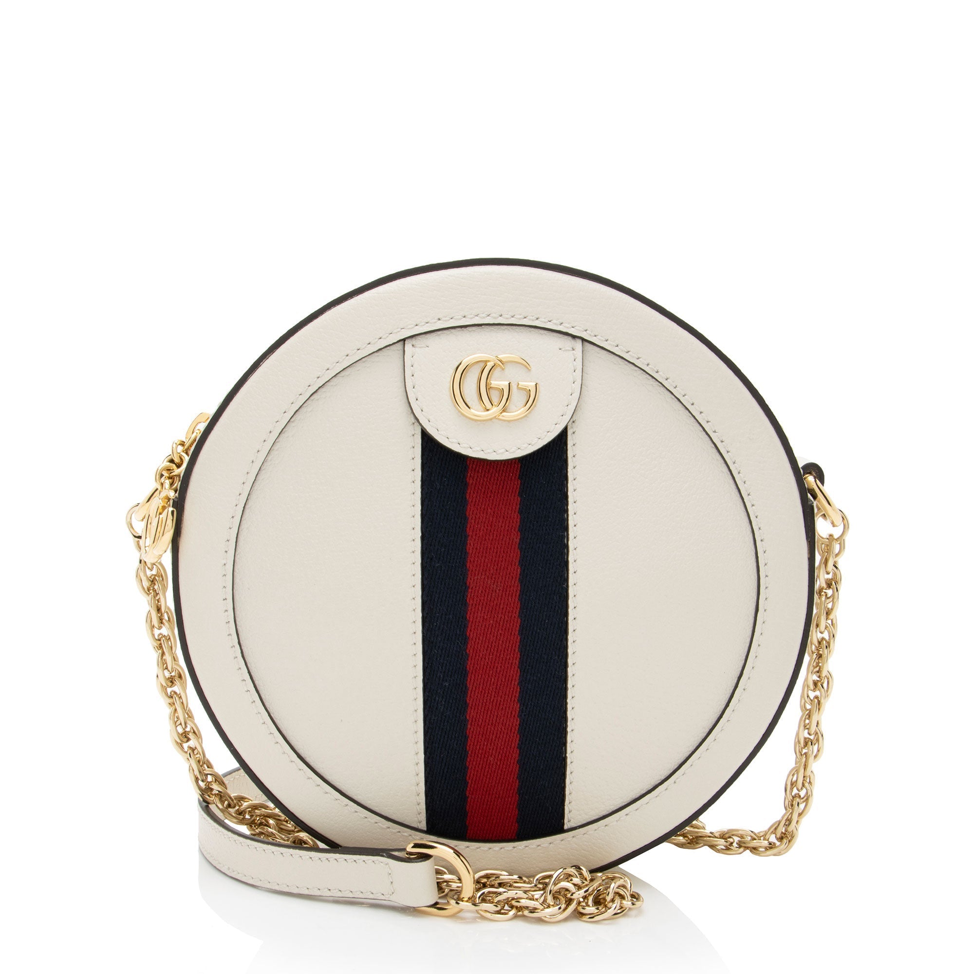 Gucci Leather Ophidia Round Mini Shoulder Bag