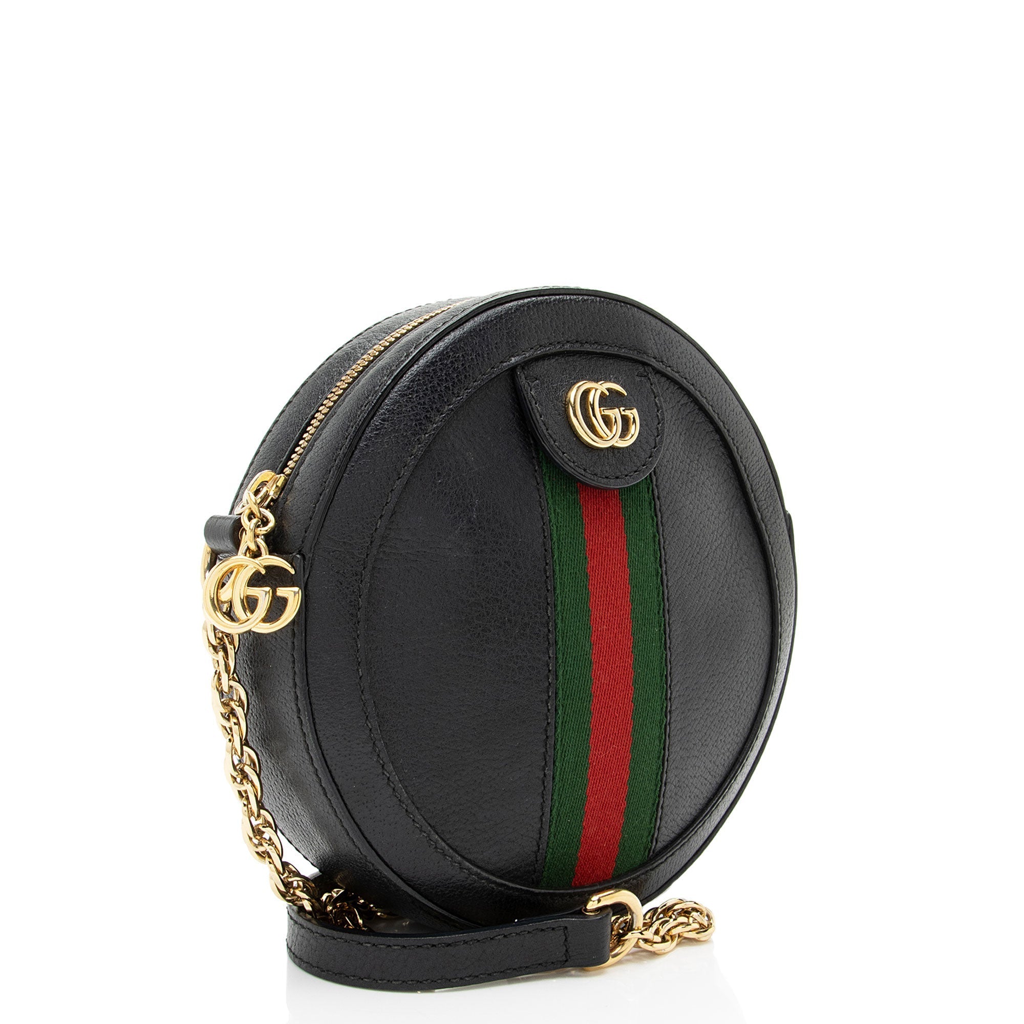 Gucci Leather Ophidia Round Mini Shoulder Bag