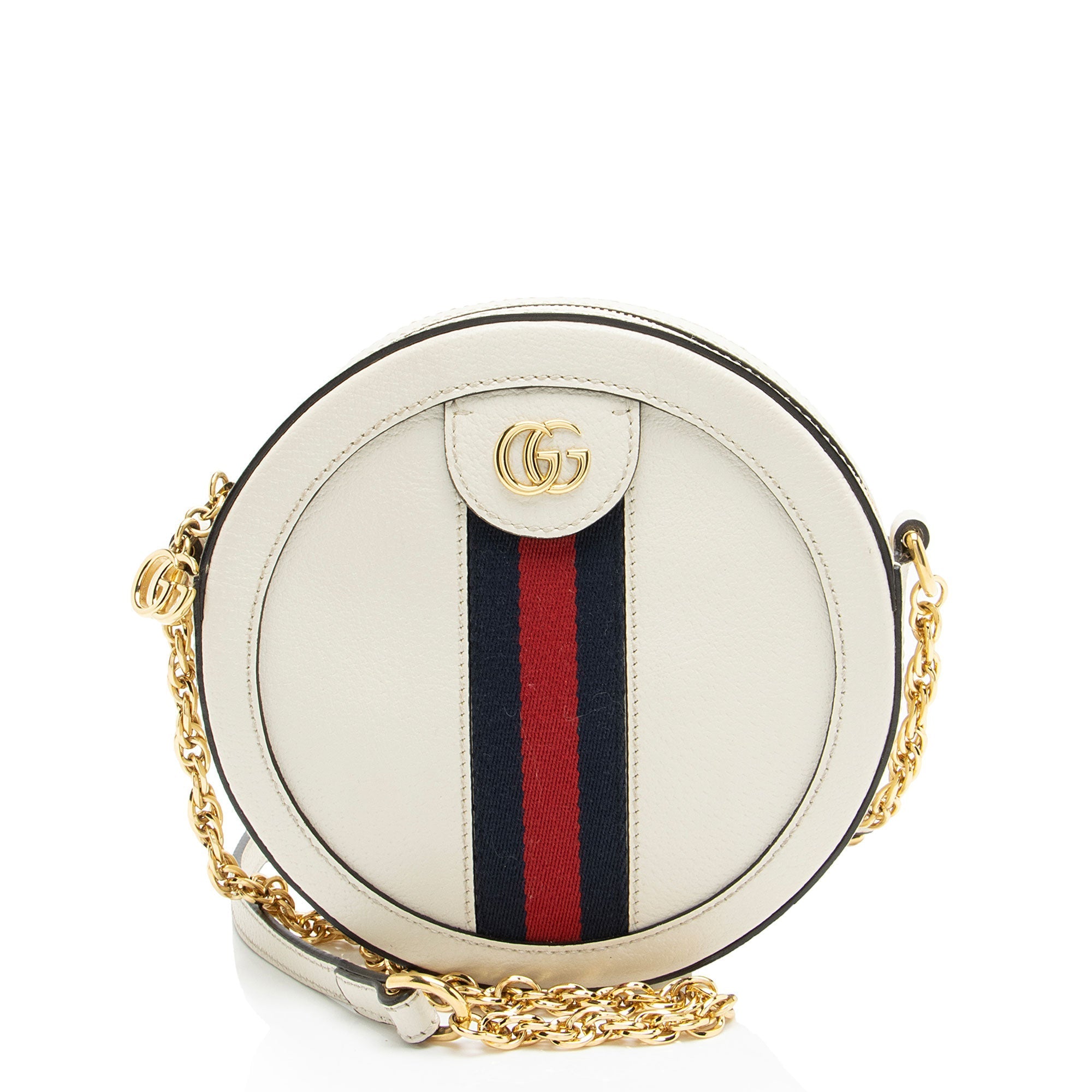 Gucci Leather Ophidia Round Mini Shoulder Bag