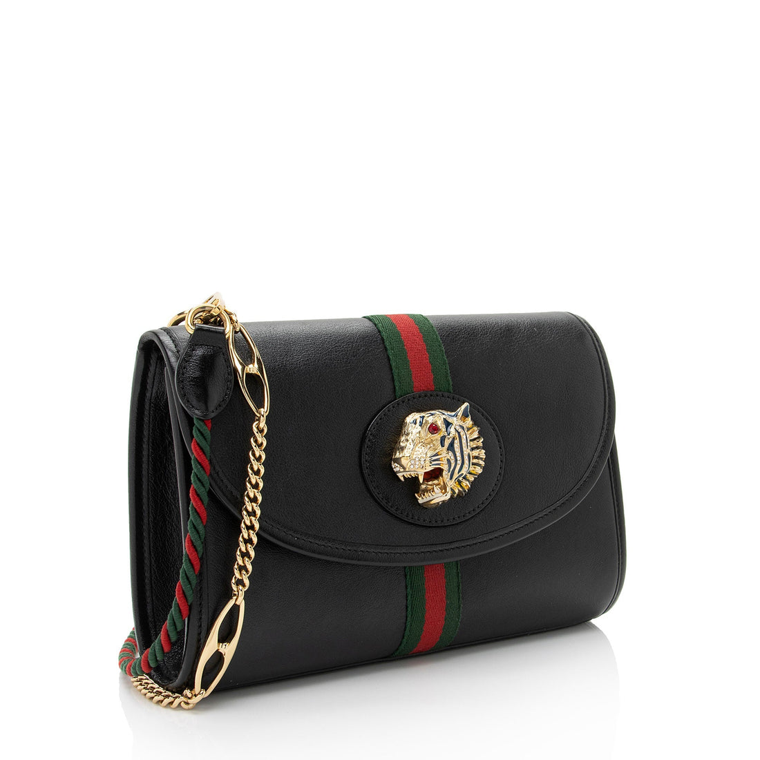 Gucci Leather Rajah Small Shoulder Bag (SHF-y3mACc)