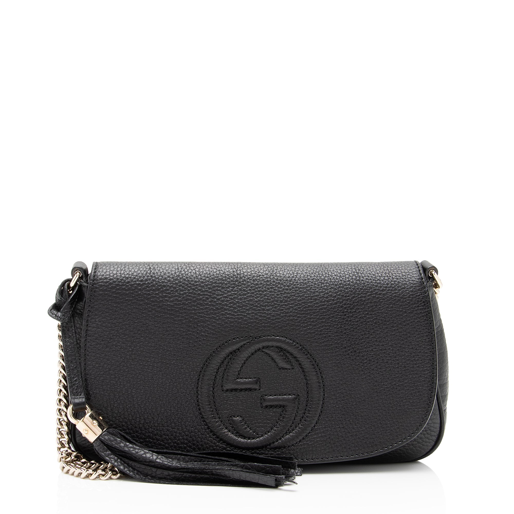 Gucci Leather Soho Flap Shoulder Bag (SHF-toSbyd)