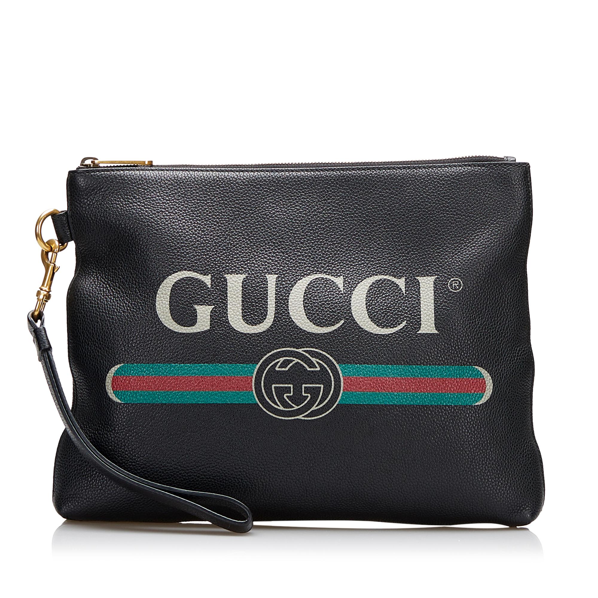 Gucci Logo Leather Clutch (SHG-Kmt4iX)
