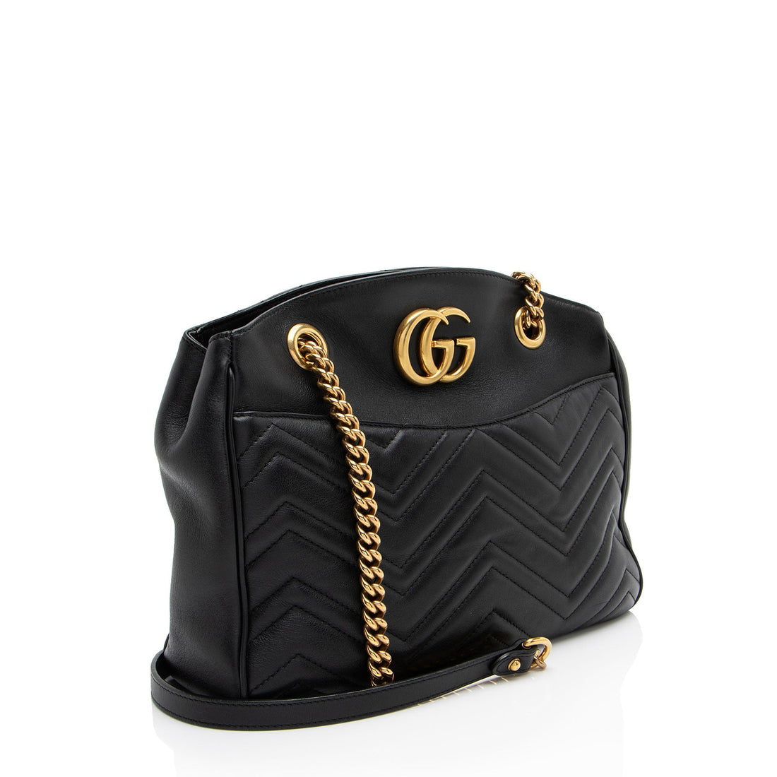 Gucci Matelasse Calfskin GG Marmont Medium Open Shoulder Bag (SHF-iImF5c)