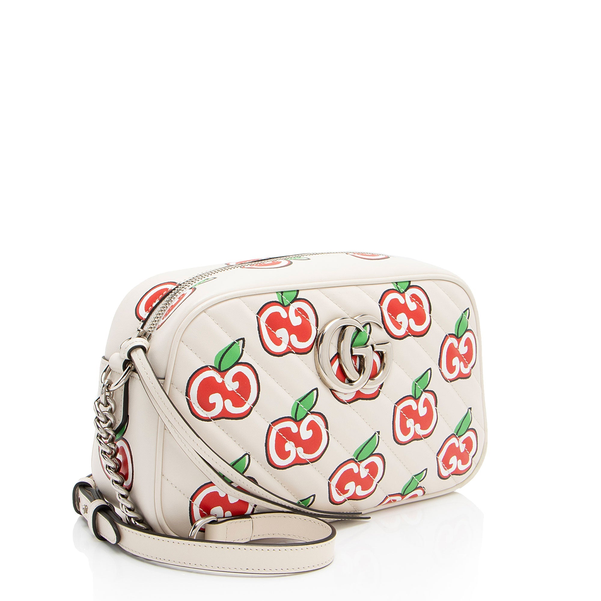 Gucci Matelasse Leather Apple GG Marmont Small Shoulder Bag