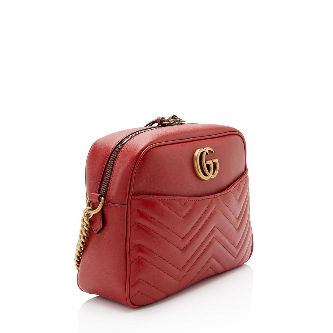 Gucci Matelasse Leather GG Marmont Chain Medium Shoulder Bag (SHF-a9tEkd)